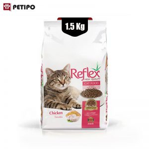 غذای خشک گربه بالغ رفلکس با طعم مرغ وزن 1.5 کیلوگرم