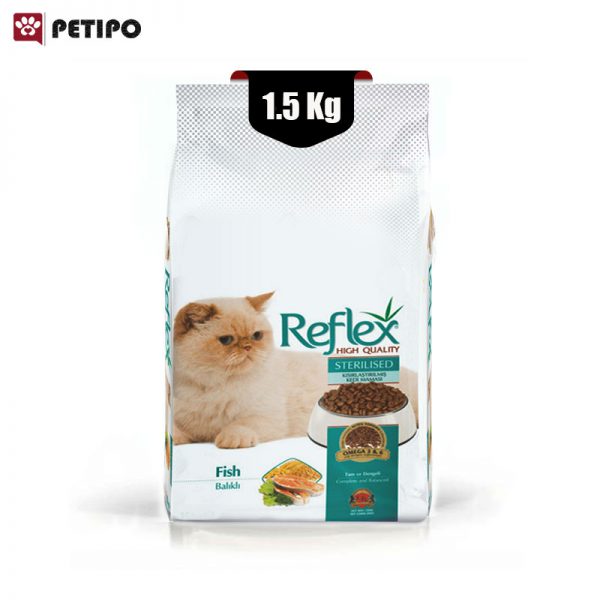 غذای خشک گربه عقیم شده رفلکس با طعم ماهی در وزن 1.5 کیلوگرم