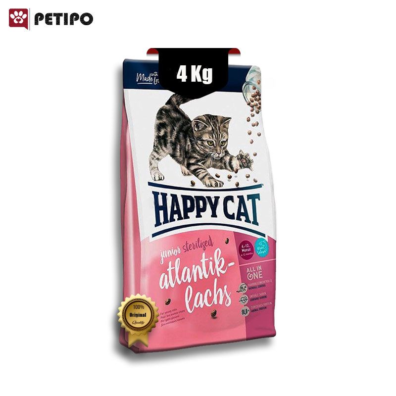 غذای خشک گربه جونیور عقیم شده هپی کت (Happy Cat Junior Sterilised Atlantic Salmon) وزن 4 کیلوگرم 5 گربه جونیور عقیم شده هپی کت Happy Cat Junior Sterilised Atlantic Salmon وزن 4 کیلوگرم