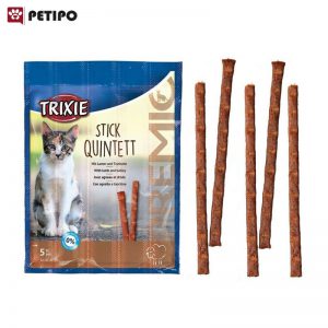 اسنک تشویقی مدادی گربه طعم گوشت بره تریکسی (Trixie Stick Quintett Lamb) بسته 5 عدد