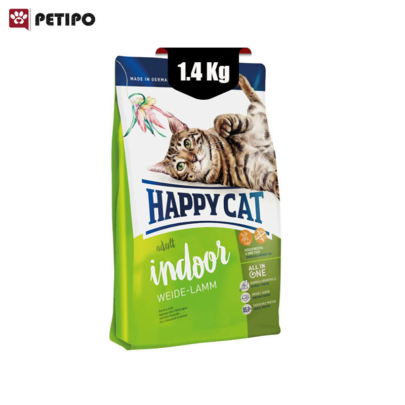 گربه ایندور هپی کت Happy Cat Indoor Weide Lamm وزن 1.4 کیلوگرم