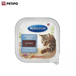 ووم گربه وینستون با طعم بیف شکاری (Winston Schlemmer Mit Rind) وزن 100 گرم