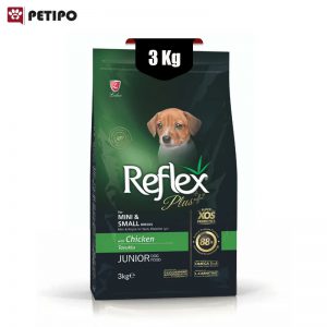 غذای خشک توله سگ نژاد کوچک رفلکس پلاس طعم مرغ (Reflex Plus Junior Dog Mini Small) وزن 3 کیلوگرم