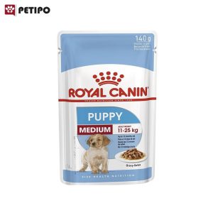 غذای پوچ سگ مدیوم پاپی رویال کنین (Royal Canin Dog Medium Puppy Pouch) وزن 140گرم