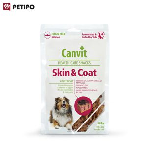 تشویقی سگ تقویت پوست و مو کنویت (Canvit Dog Skin & Coat Snacks) وزن 200 گرم