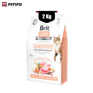 غذای خشک گربه بالغ ویژه گوارش و معده حساس بریت (Brit Care Sensitive Digestion & Delicate Taste) وزن 2 کیلوگرم