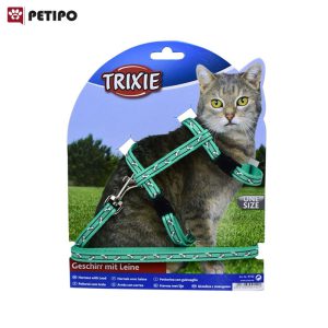 قلاده کتفی گربه همراه با بند اتصال تریکسی (Trixie Cat Collar) اندازه 22 - 36 سانت