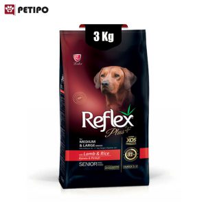 غذای خشک سگ مسن سنیور رفلکس پلاس طعم گوشت بره (Reflex Plus Senior Dog Lamb And Rice ) وزن 3 کیلوگرم