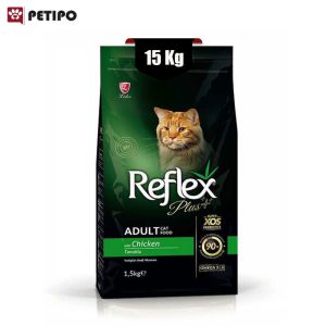غذای خشک گربه بالغ رفلکس پلاس با طعم مرغ (Reflex Plus Adult Chicken) وزن 15 کیلوگرم