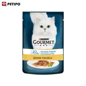 غذای پوچ گربه بالغ با طعم مرغ گورمه (Purina Gourmet Cat Pouch Chicken-Tavuklu) وزن 85 گرم