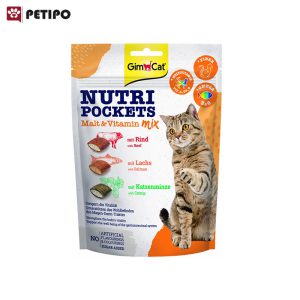 تشویقی گربه حاوی مالت و ویتامین با طعم میکس جیم کت (GimCat Nutri Pockets malt & vitamin) وزن 150 گرم