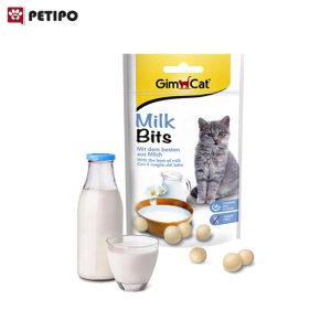قرص تشویقی گربه طعم شیر حاوی تورین جیم کت (Gimcat Milk Bits For Cat) وزن 40 گرم