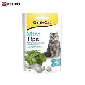 قرص نعناع گربه ویژه استرس و تنظیم هضم جیم کت (Gimcat Snack Mint Tips) وزن 40 گرم