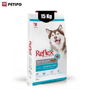 سگ طعم ماهی قزل آلا و برنج رفلکس Reflex Adult Dog Food with Salmon Rice وزن 15 کیلوگرم