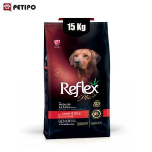 غذای خشک سگ مسن سنیور رفلکس پلاس طعم گوشت بره (Reflex Plus Senior Dog Lamb And Rice) وزن 15کیلوگرم