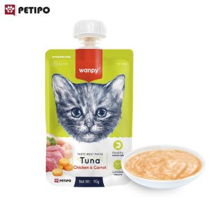 پودینگ گربه ونپی طعم ماهی تن و مرغ و هویج (Wanpy Tasty Meat Paste Tuna Chicken & Carrot) وزن 90 گرم