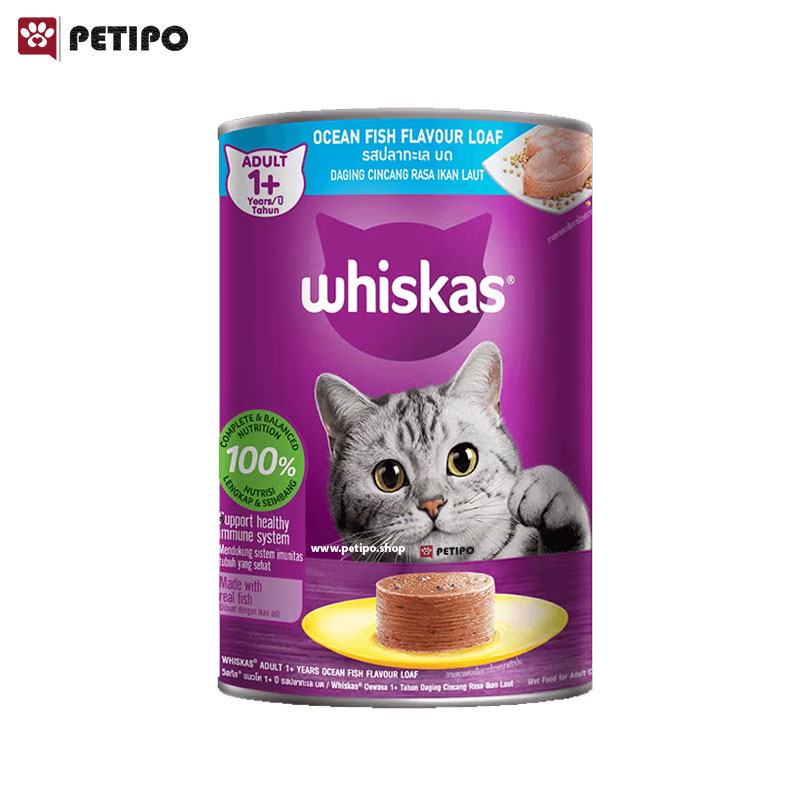 غذای کنسرو گربه بالغ با طعم ماهی  ویسکاس (Whiskas Ocean Fish Flavour Loaf) وزن 400 گرم