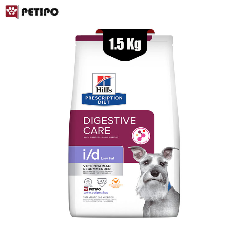 d-Low-Fat-Digestive-Care-وزن-1-1.jpg غذای خشک سگ بالغ دایجستیو با چربی متوسط طعم مرغ هیلز (Hill's Diet i/d Low Fat Digestive Care) وزن 1.5 کیلوگرم - Image 1