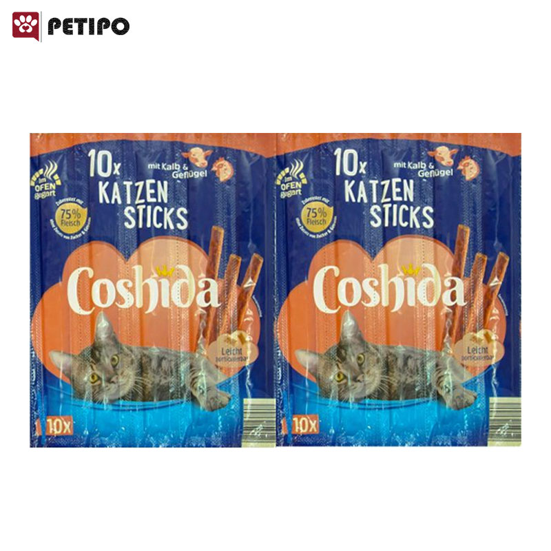 تشویقی مدادی گربه طعم گوشت گاو و مرغ کوشیدا Coshida Kalb and Geflugel بسته 10 عددی 1