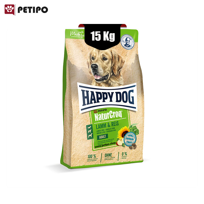 خشک سگ بالغ طعم بره نیچرکراک هپی داگ Happy Dog Naturcroq Lamb Rice وزن 15 کیلوگرم 1
