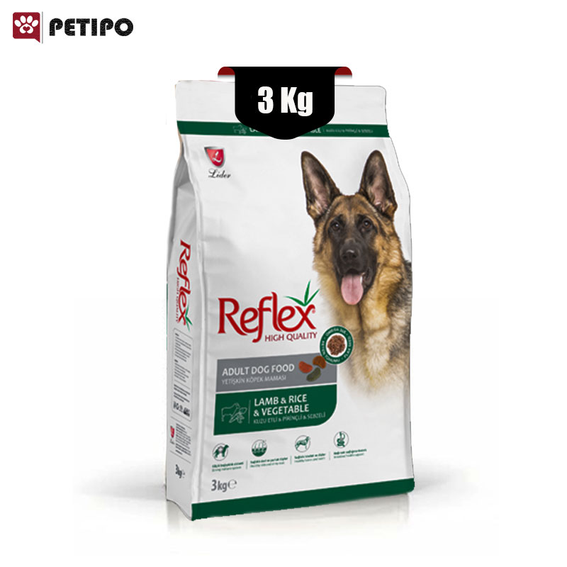 خشک سگ رفلکس طعم بره و سبزیجات Reflex High Quality Lamb Rice and Vegetables وزن 3 کیلوگرم