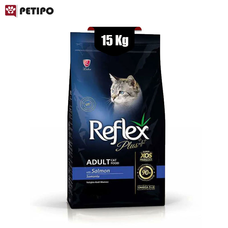 خشک گربه بالغ رفلکس پلاس با طعم ماهی سالمون Reflex Plus Adult Salmon وزن 15 کیلوگرم