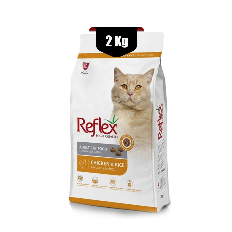 خشک گربه رفلکس طعم مرغ و برنج Reflex High Quality Chicken وزن 2 کیلوگرم