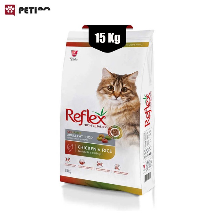 غذای خشک گربه مولتی کالر رفلکس (Reflex High Quality Multi Color Chicken) وزن 15 کیلوگرم - Image 2