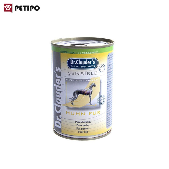 کنسرو سگ گوشت مرغ دکتر کلادرز (Dr. Clauder's Sensible Pure Chicken) وزن 400 گرم - Image 3