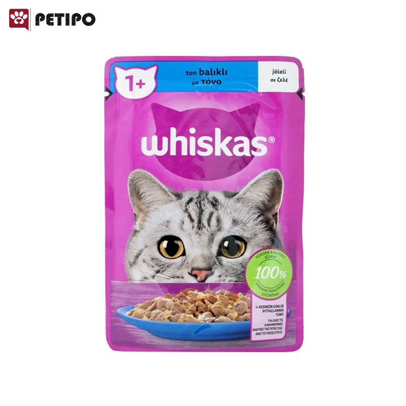 پوچ-گربه-بالغ-با-طعم-ماهی-تن-ویسکاس-Whiskas-Ton-Balikli-Pouch-in-Jelly-وزن-85-گرم.jpg غذای پوچ گربه بالغ با طعم ماهی تن ویسکاس (Whiskas Ton Balıklı Pouch in Jelly) وزن 85 گرم - Image 1