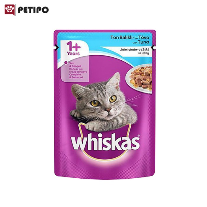 غذای پوچ گربه بالغ با طعم ماهی تن ویسکاس (Whiskas Ton Balıklı Pouch in Jelly) وزن 85 گرم - Image 2